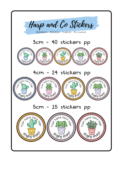 Personalised stickers - Succulents