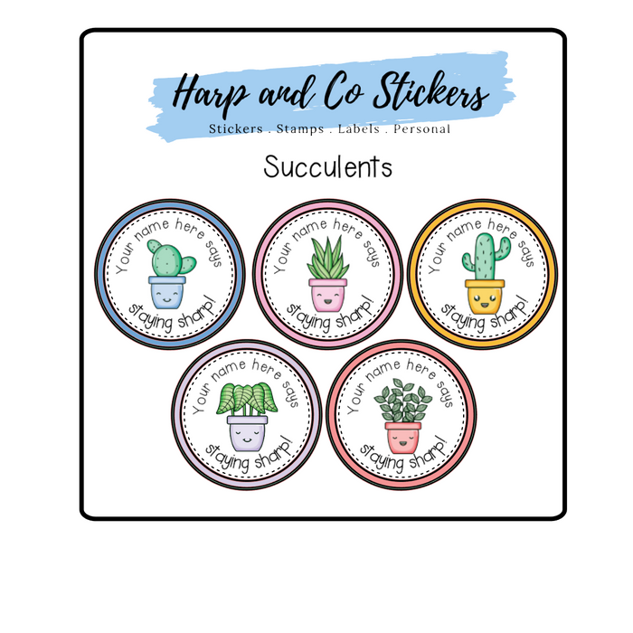 Personalised stickers - Succulents
