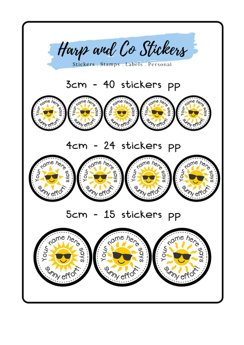 Personalised stickers - Sunshine