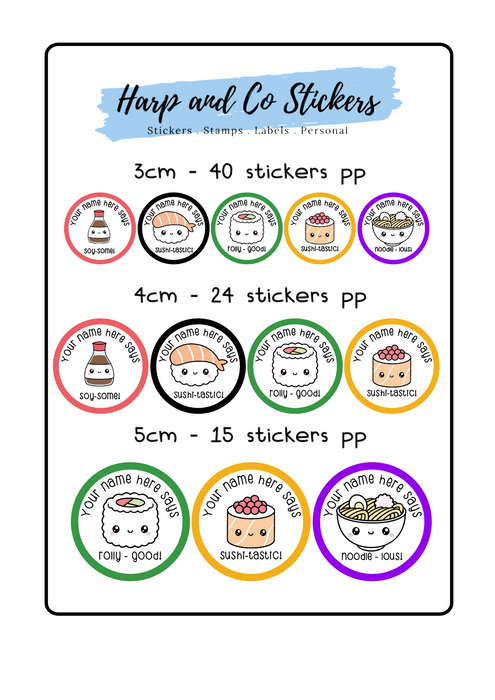 Personalised stickers - Sushi