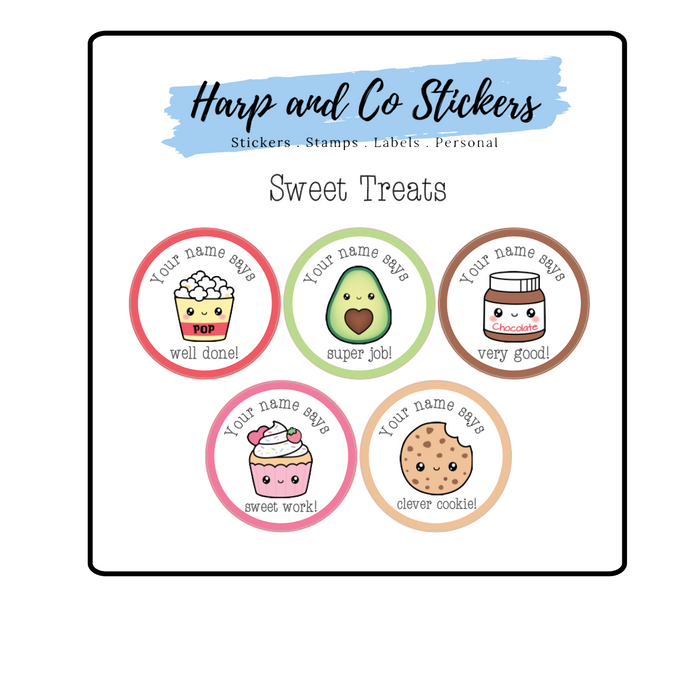 Personalised stickers - Sweet Treats