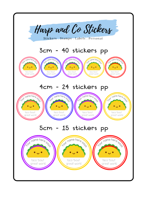 Personalised stickers - Taco