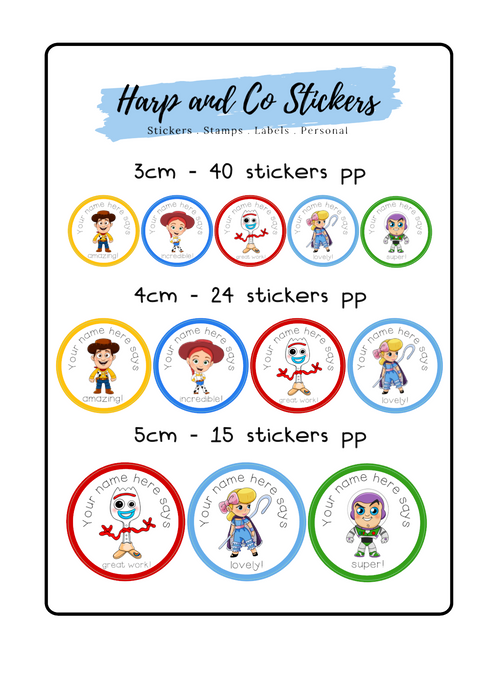 Personalised stickers *Toy besties*- Teacher/Birthday/Party stickers