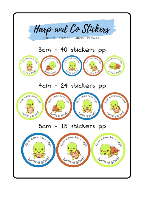 Personalised stickers - Turtles