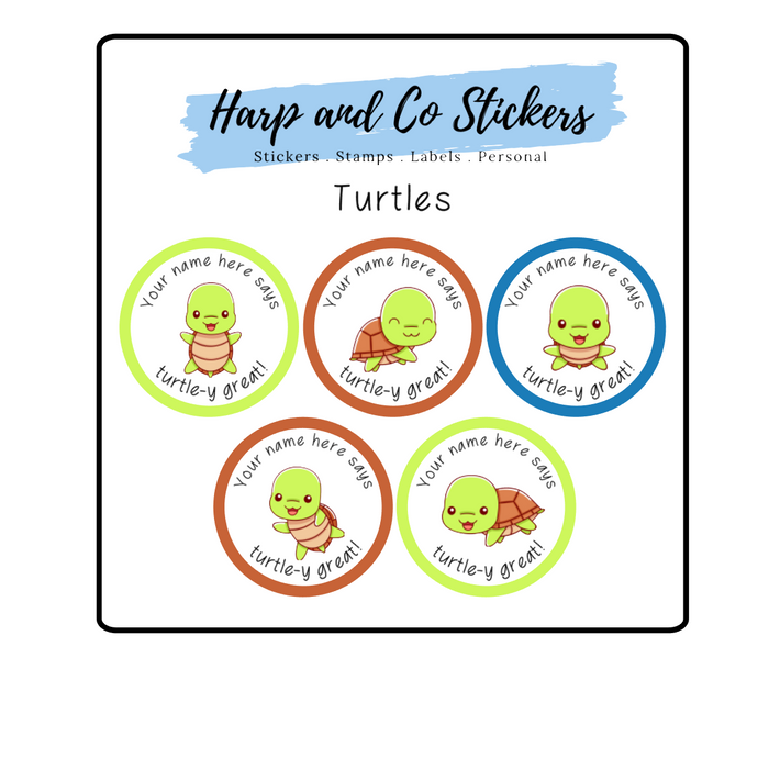 Personalised stickers - Turtles